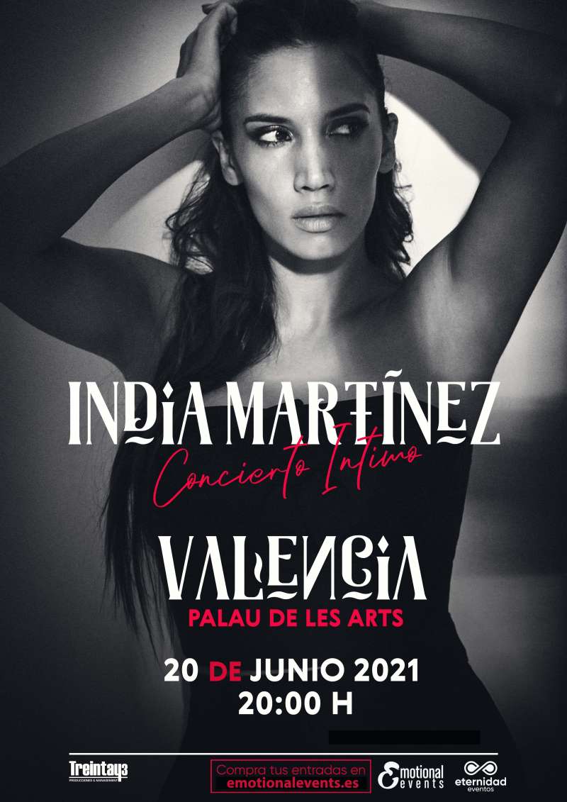 Cartel del concierto de India MartÃ­nez en ValÃ¨ncia